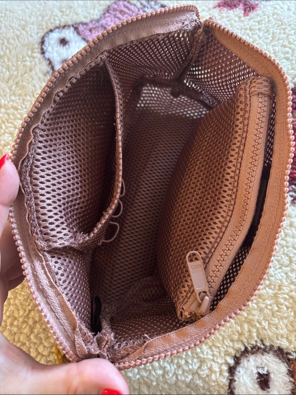 Dagne Dover Air Mesh Zip Pouch Dune Mauve Pink